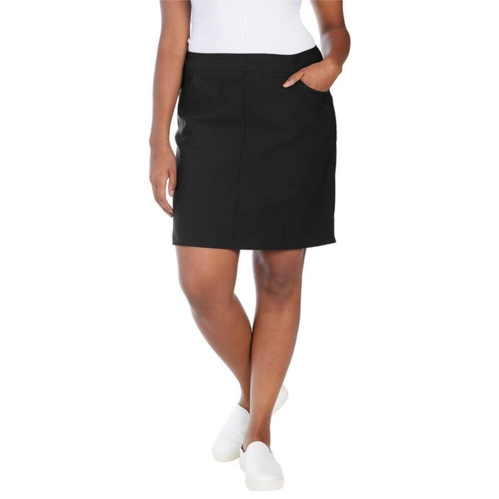 NWT Hilary Radley Women's Built-in Shorts Super Stretch Skort, Black, Size XL